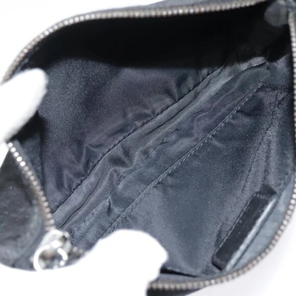 Christian Dior Trotter Canvas Shoulder Bag Silver Black Auth 92099 - Picture 2 of 14